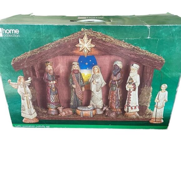 JCPenny Home Collection Rustic Porcelain Natively Set Christmas - Picture 1 of 11